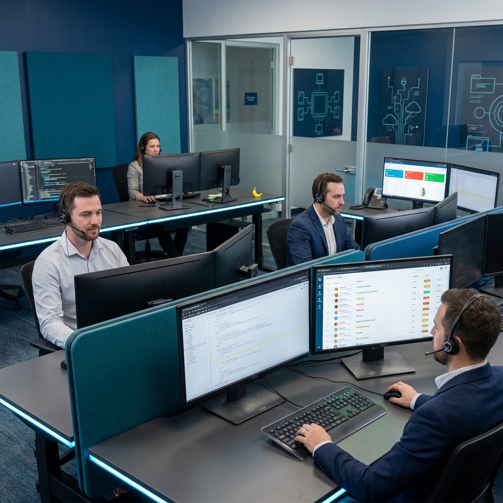 Technical support team providing assistance