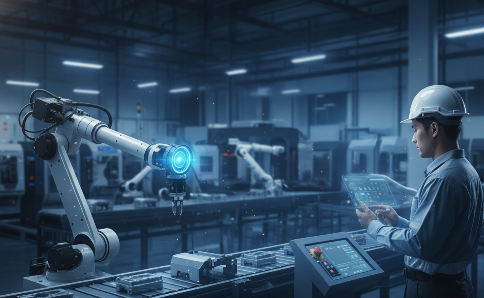 Smart manufacturing facility with IoT sensors and safety monitoring