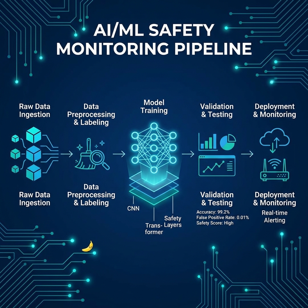 AI model training and continuous learning process visualization
